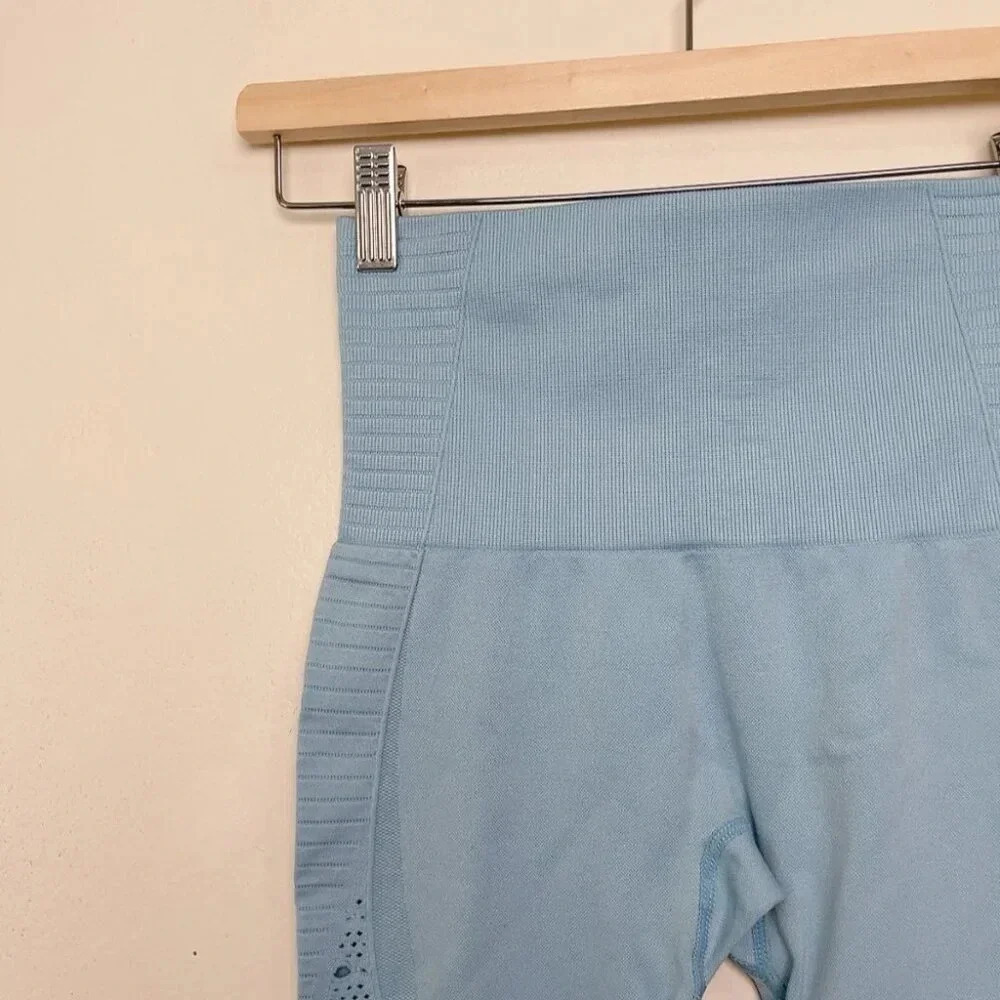 Gymshark Womens Xsmall Seamless Energy Malibu Blue Leggings - Picture 4 of 9